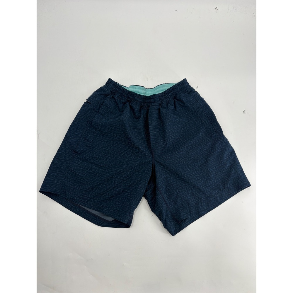 Birddogs Classic Gym Shorts Navy Space Dye Teal Liner Mens Medium 7 Inch Inseam